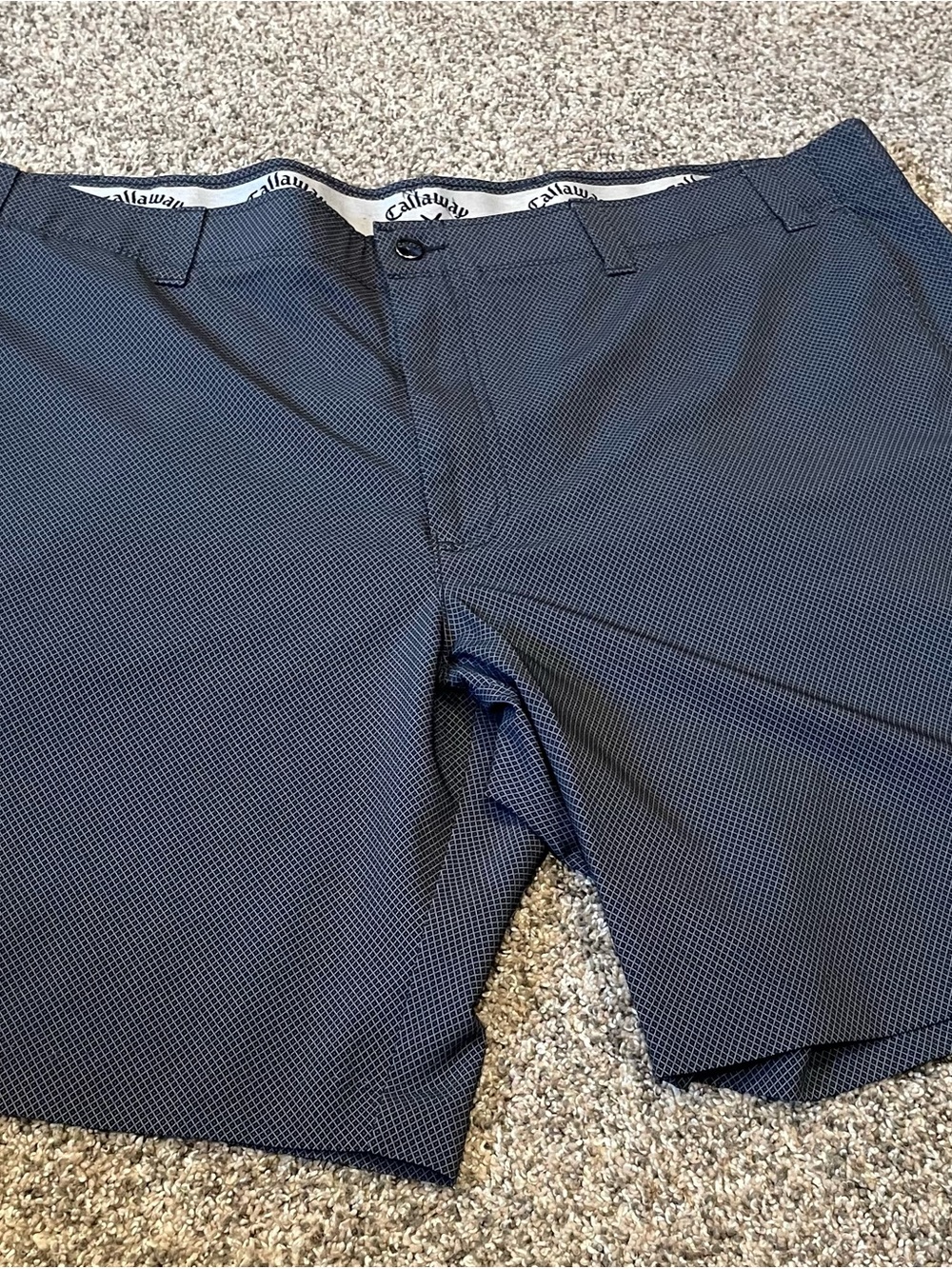 Callaway Men's Black/Charcoal Micro Print Flat Front Golf Shorts
